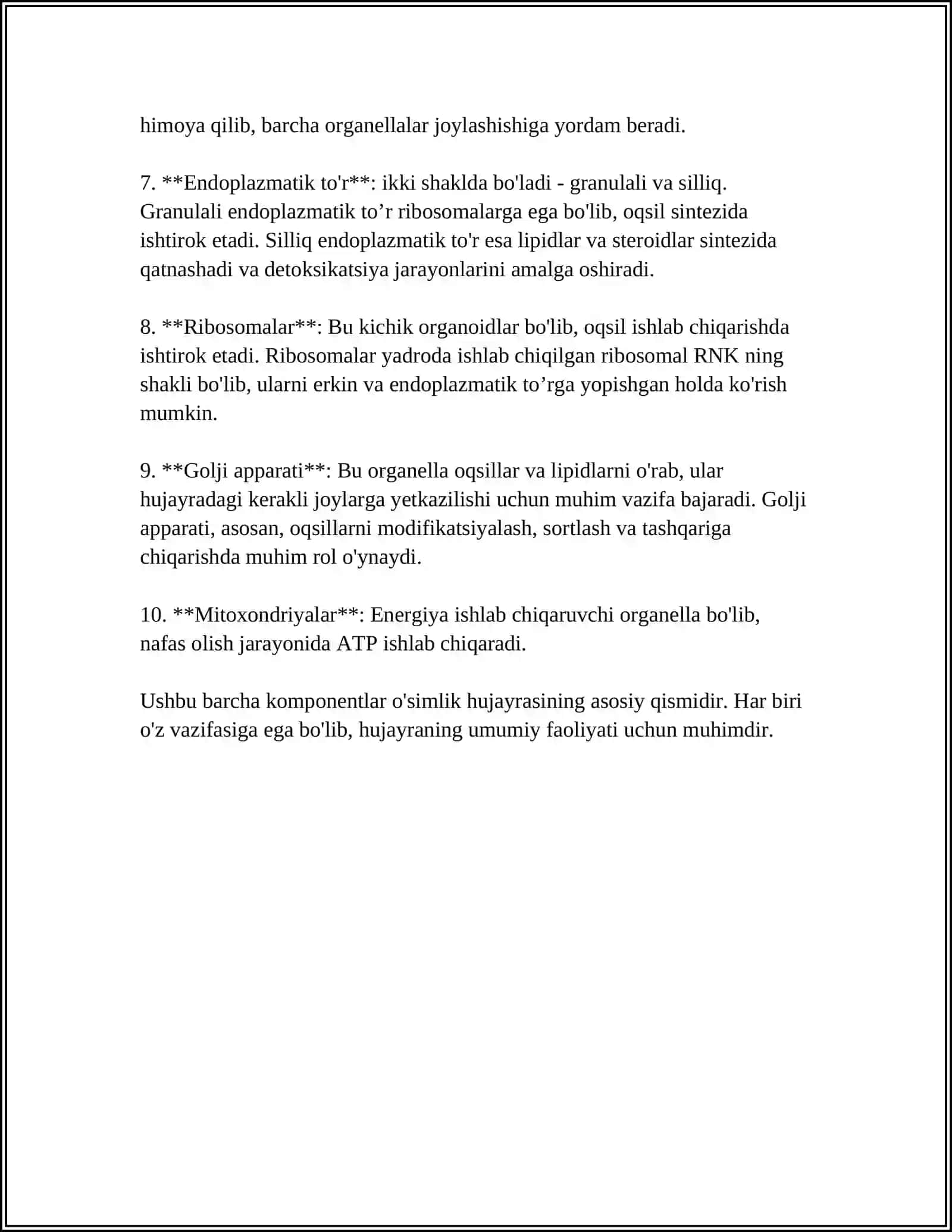 OʻSIMLIKLARNING HUJAYRASINING TUZILISHI VA ONTOGENEZI 4