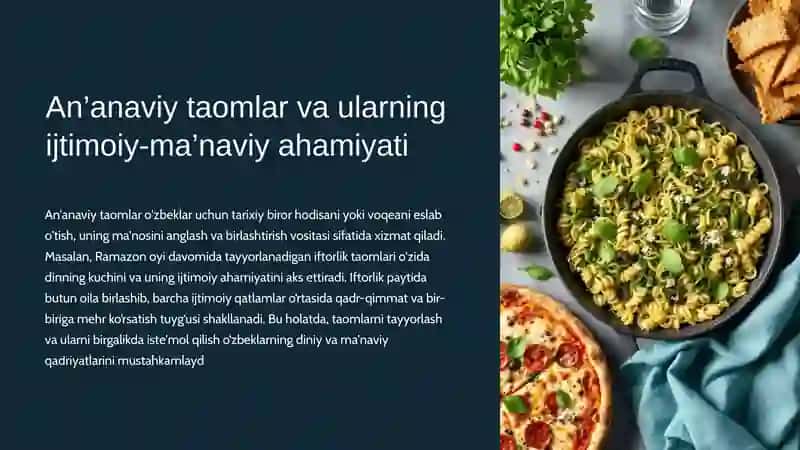 Milliy taomlar evolutsiyasi:an'analar va zamonaviylik 4