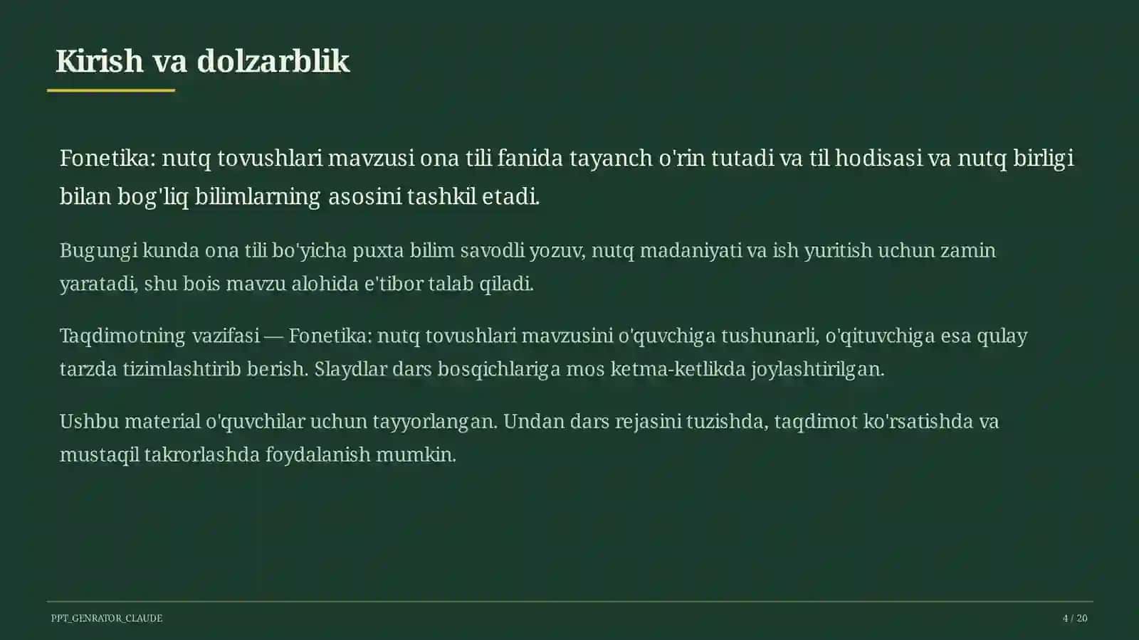 Fonetika: nutq tovushlari (5-sinf) 4