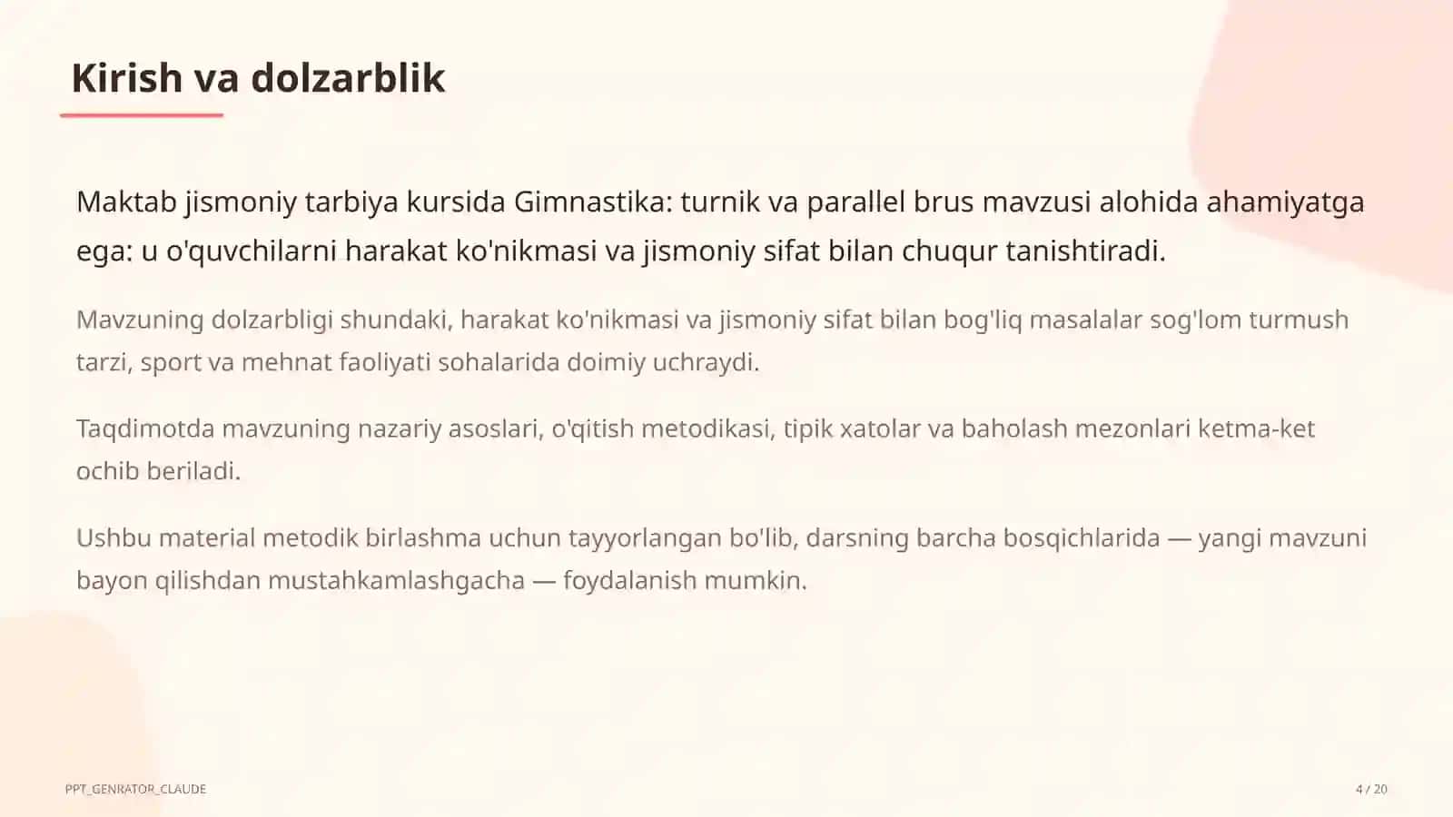 Jismoniy tarbiya (1– 11) — metodik birlashma uchun 4