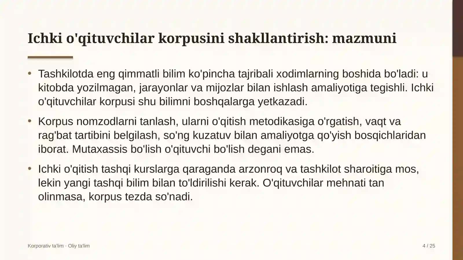 Import faoliyatida ichki o'qituvchilar korpusini shakllantirish 4