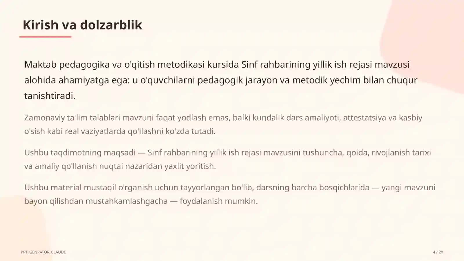 Sinf rahbarining yillik ish rejasi 4
