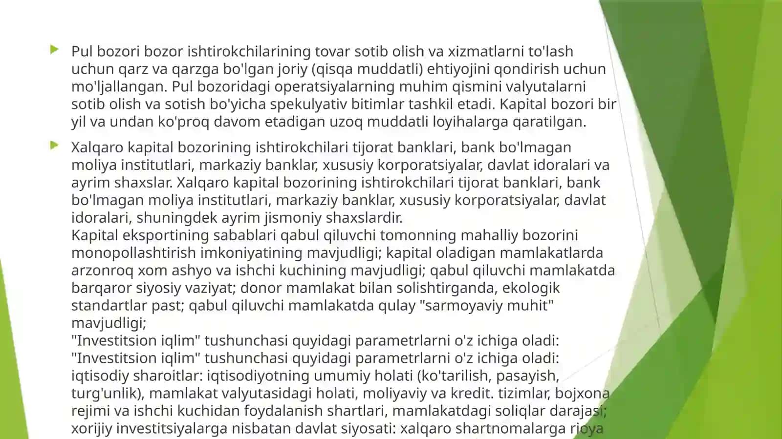 Kapital bozori va investitsiyalar samaradorligi 4