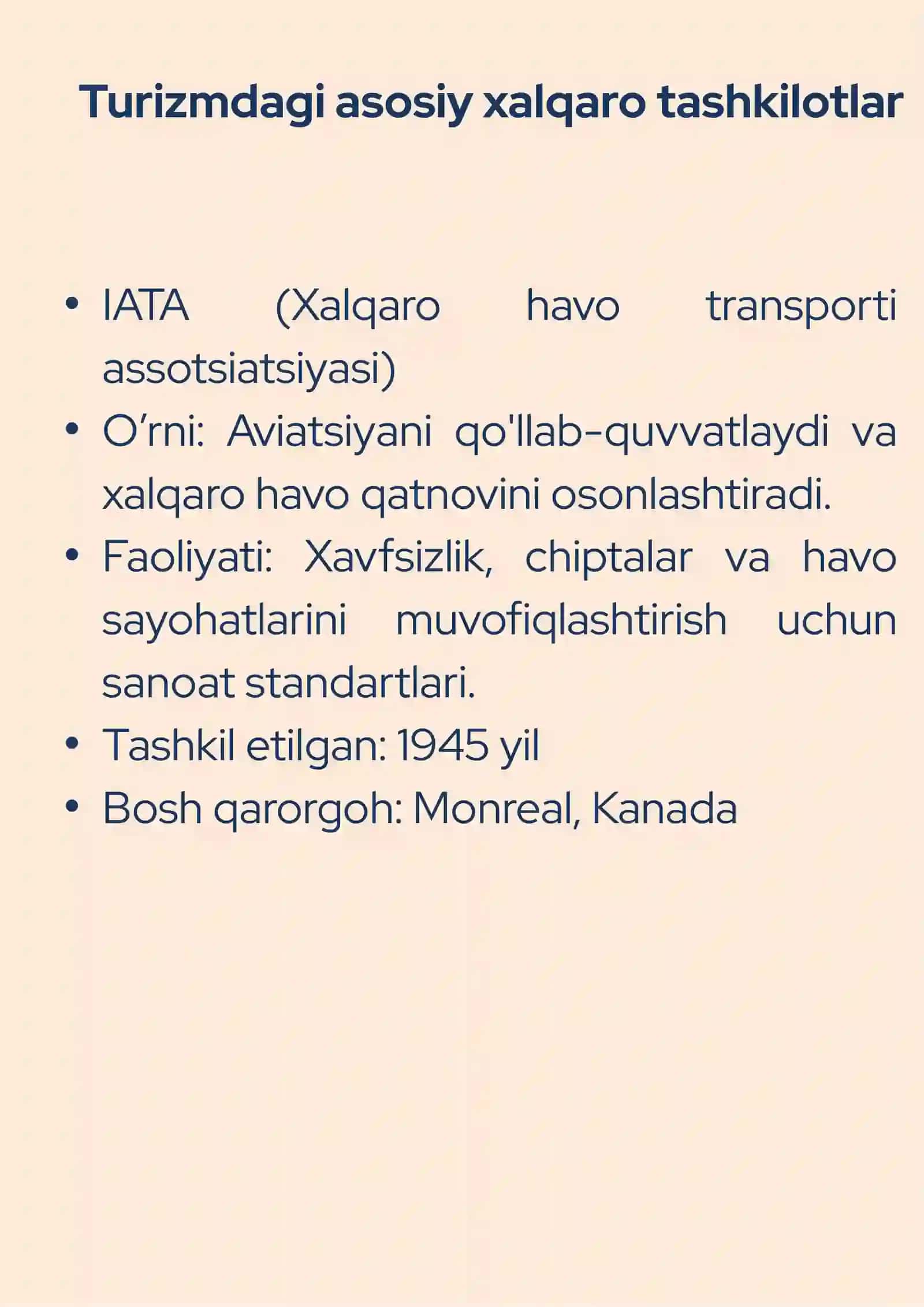 XALQARO TURIZM TASHKILOTLARI 4