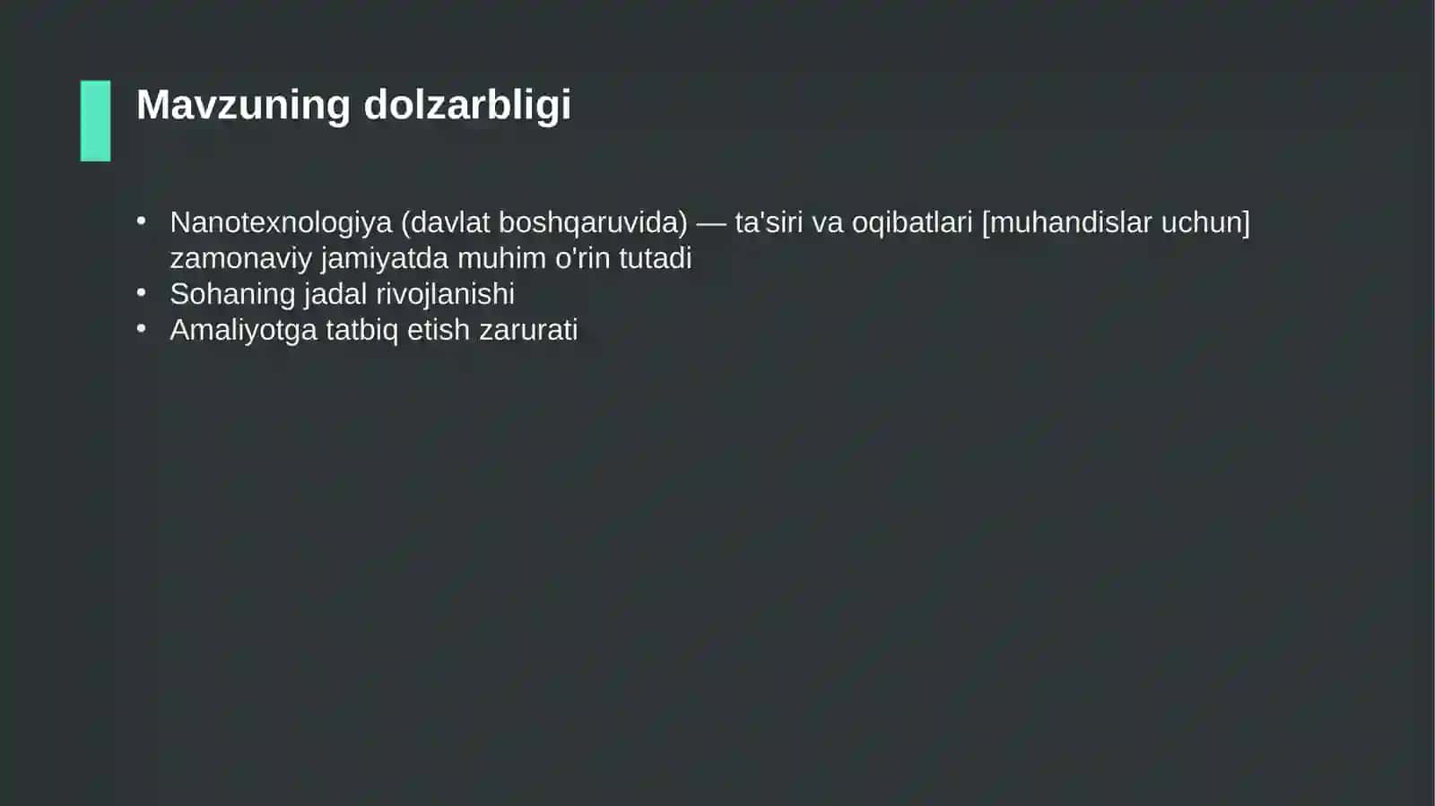 Nanotexnologiya (davlat boshqaruvida) — ta'siri va oqibatlari [muhandislar uchun] 4