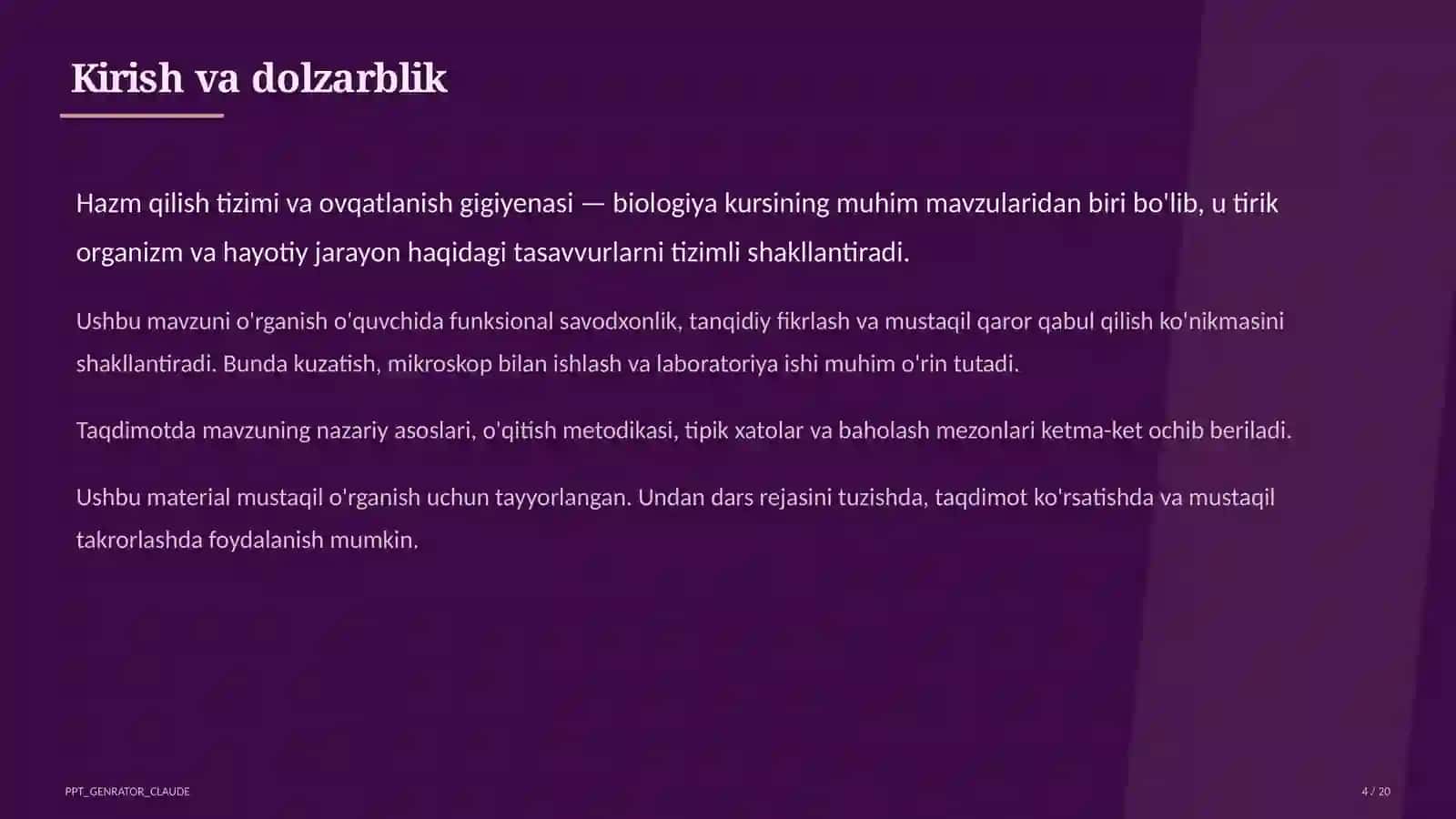 Hazm qilish tizimi va ovqatlanish gigiyenasi (8-sinf) 4