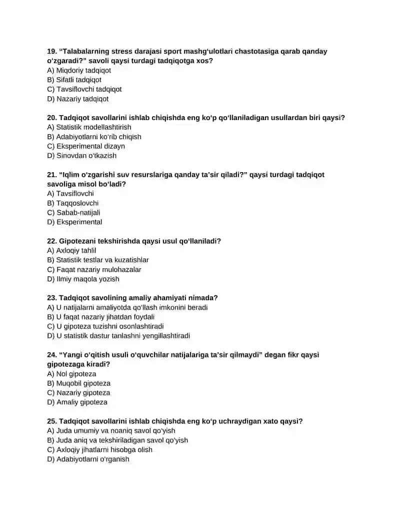 Yozma savollar (tahliliy va ochiq javobli) 4