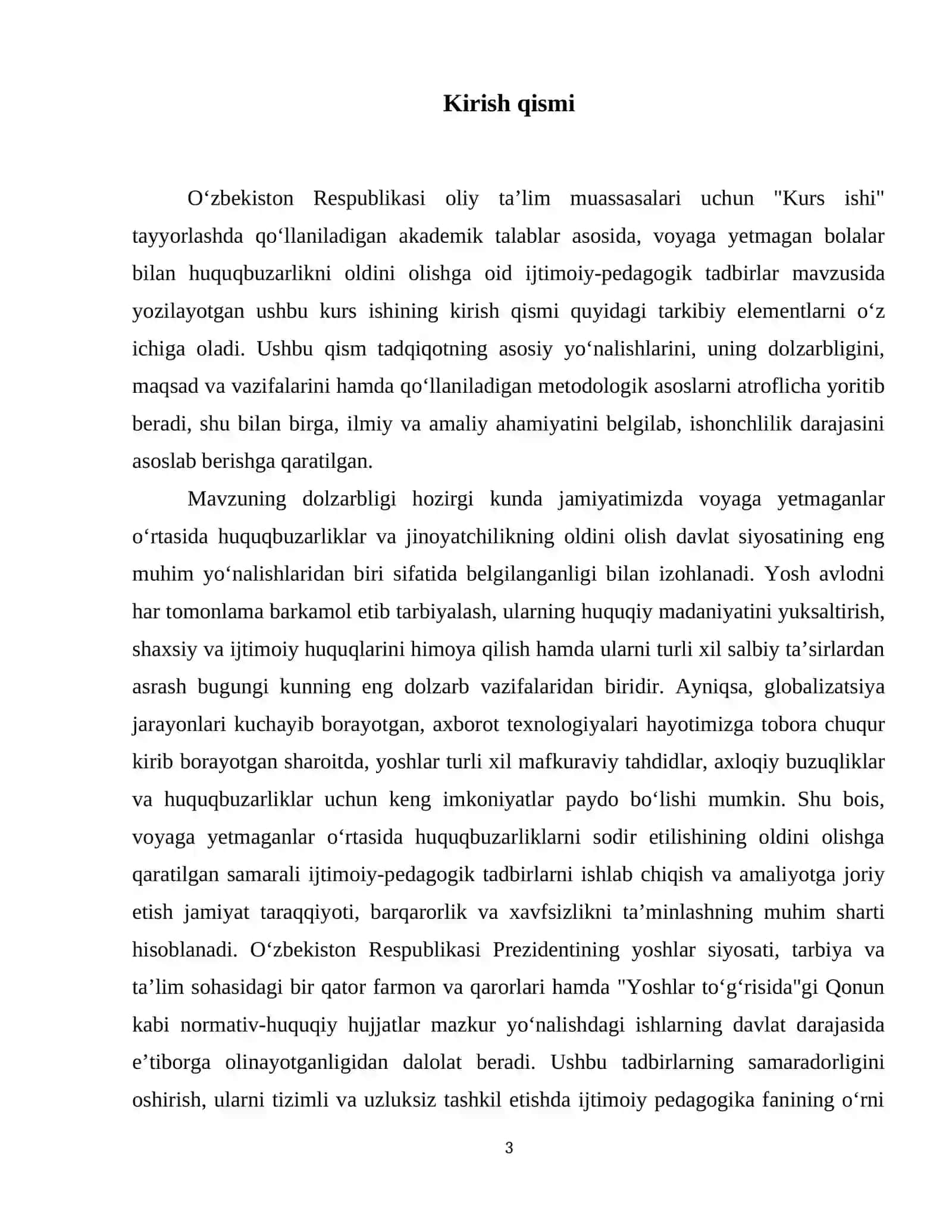 Voyaga yetmagan bolalar bilan huquqbuzarlikni oldini olishga oid ijtimoiy pedagogik tadbirlar. 4
