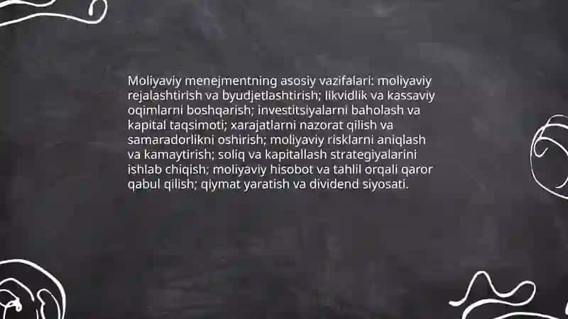 Moliyaviy menejmentning maqsadi va vazifalari 4