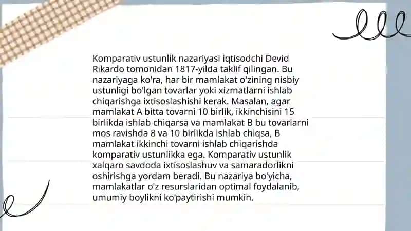 David Ricardo va iqtisodiy nazariya 4