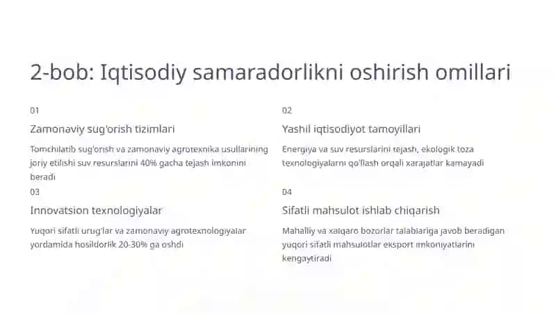 Uzumchilik va Bog'dorchilik Xo'jaliklarining Iqtisodiy Samaradorligi 4
