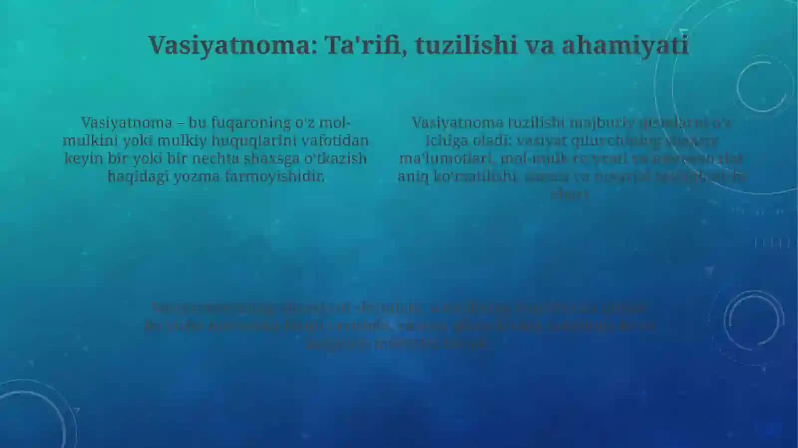 Ma'lumot-axborot hujjatlari: vasiyatnoma, dalolatnoma, ishonchnoma 4