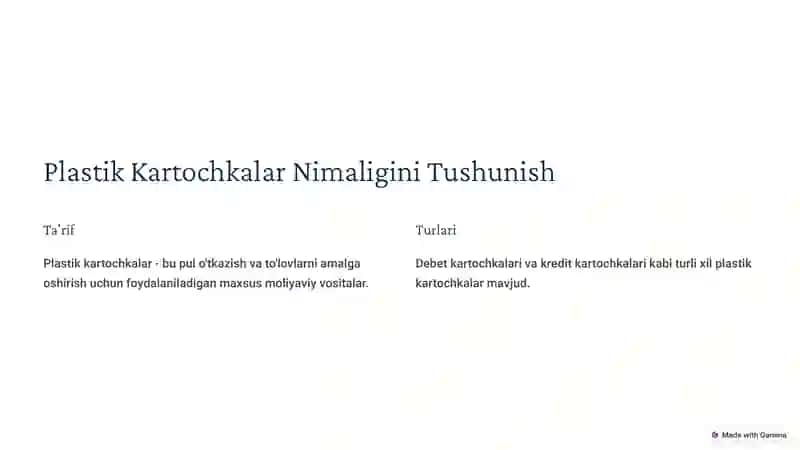 Plastik kartochkalar orqali savdo qilish  texnalogiyasi va terminallar turlari va  ulardan foydalanish tartibi. 4
