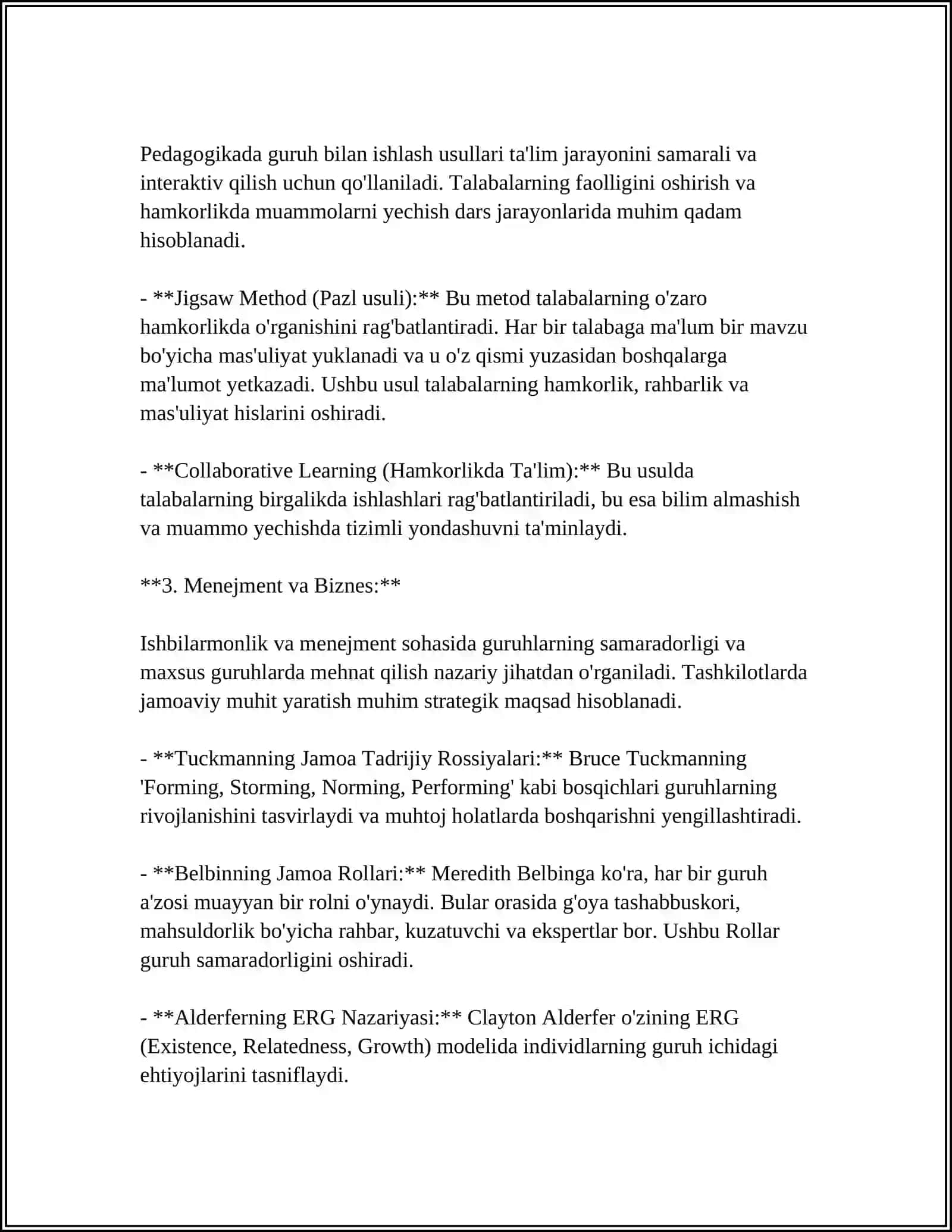 Guruh bilan ishlashning nazariy asoslari 4