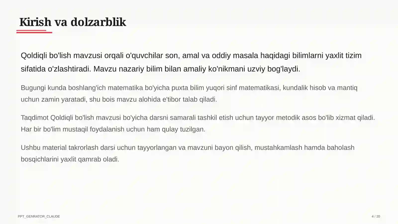 Qoldiqli bo'lish (3-sinf) 4