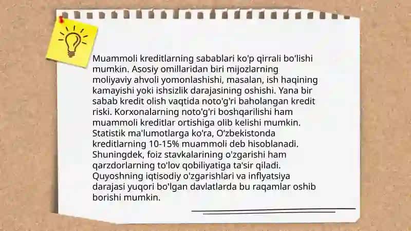 Muammoli kreditlar va ularning tahlili 4