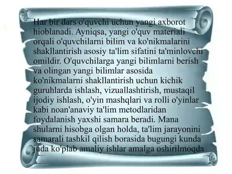Biologiya O’qitish Texnologiyalari va Loyihalash Fanidan Tayyorlagan Taqdimot 4