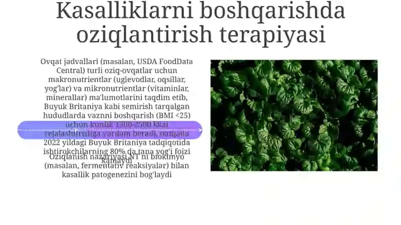 Tibbiyotda ovqatlanish nazariyasi.Parxez stollari 4