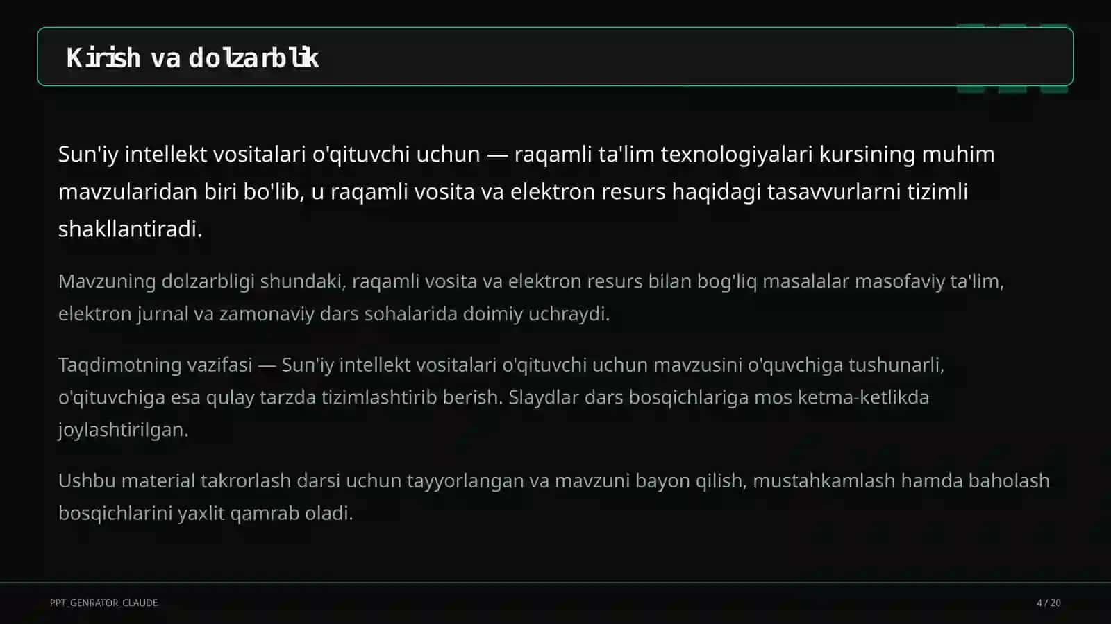 Rivojlanish tarixi va dinamikasi 4