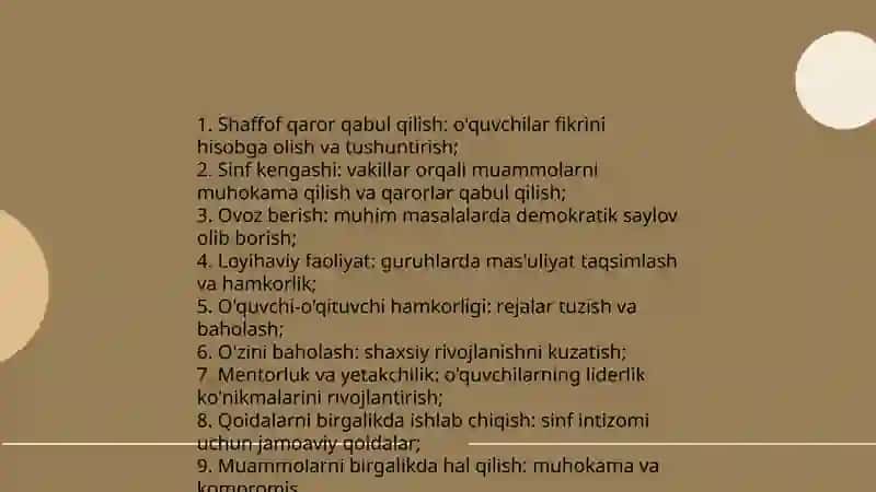 Sinf rahbarining oʻquvchilar jamoasi bilan ishlash usullari 4
