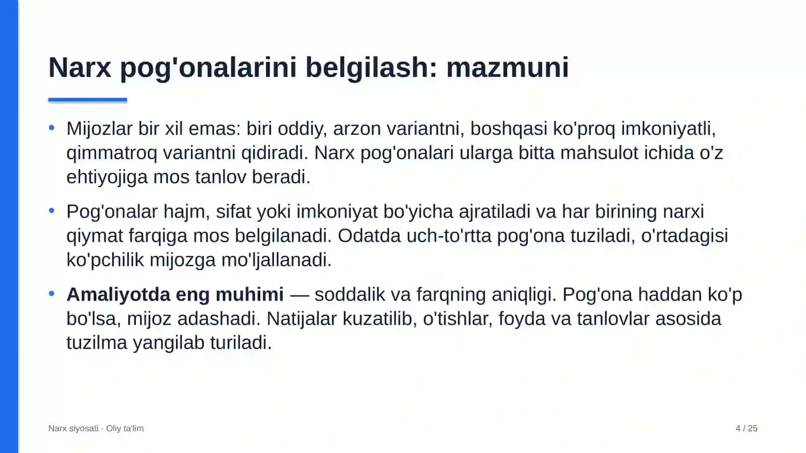 telekommunikatsiya kompaniyalarida narx pog'onalarini belgilash 9498 4