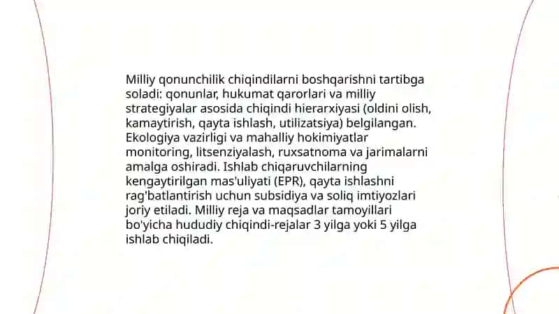 Atrof muhitni muhofaza qilish siyosati va chiqindilarning optimal darajasini aniqlash 4