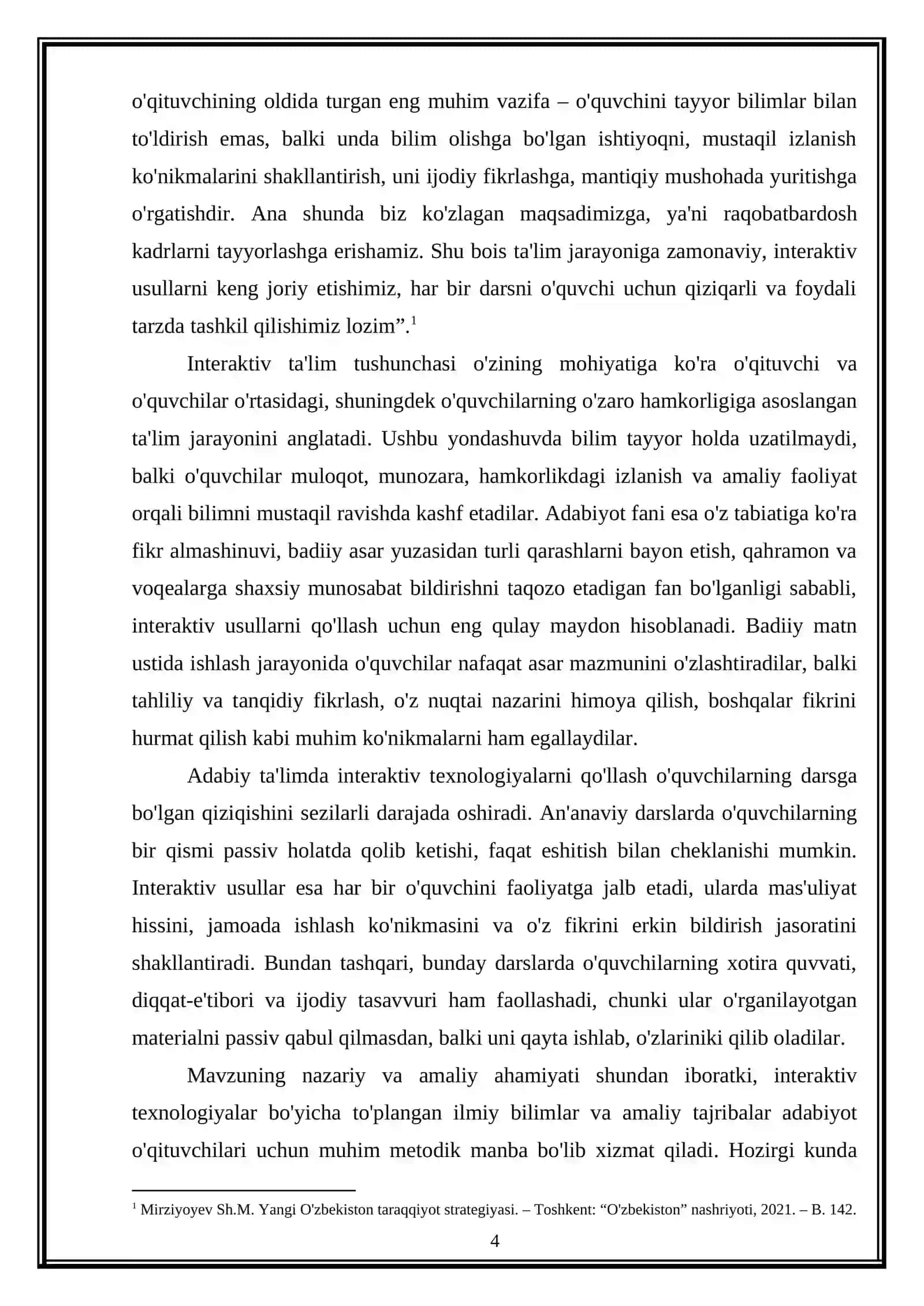 Adabiy ta'limda interaktiv texnologiyalarning nazariy asoslari ma'lumotlari va metodikasi 4