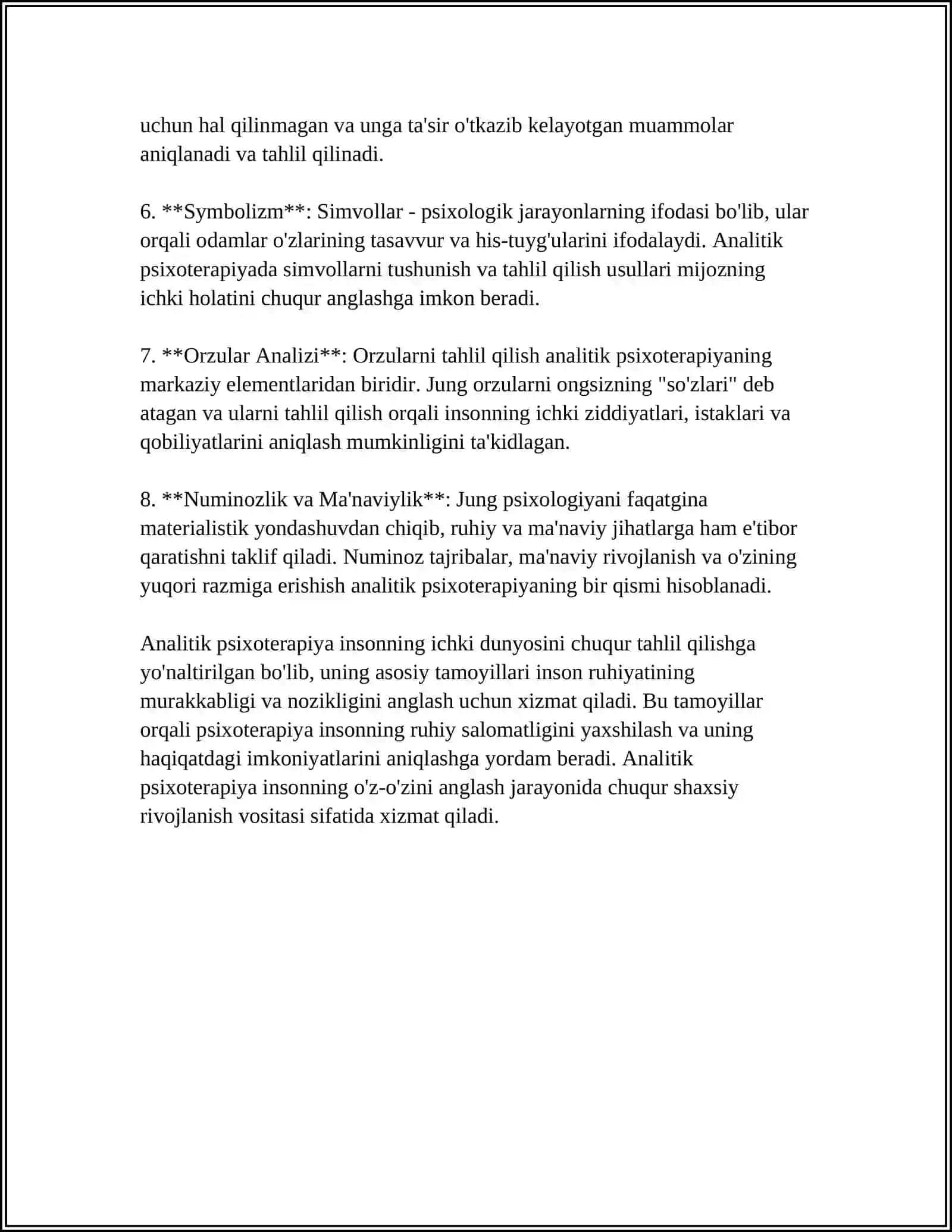 ANALITIK PSIXOTERAPIYA.GESHTALD PSIXOLOGIYA 4