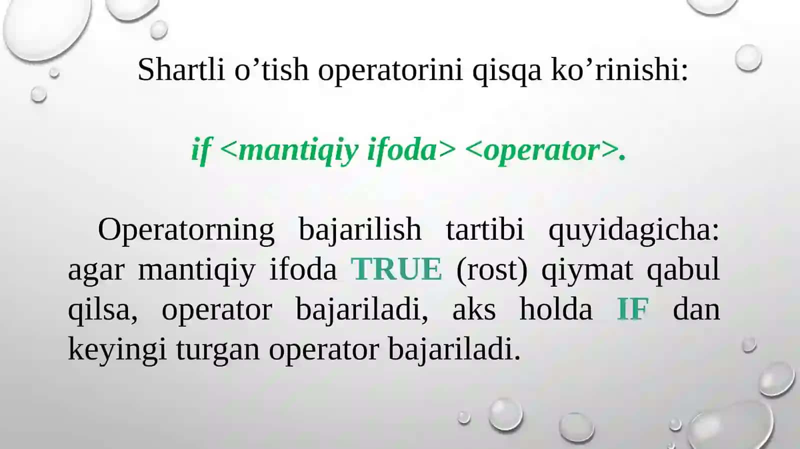Mantiqiy dasturlash texnologiyasi. Mantiqiy dastur tuzilmasi 4