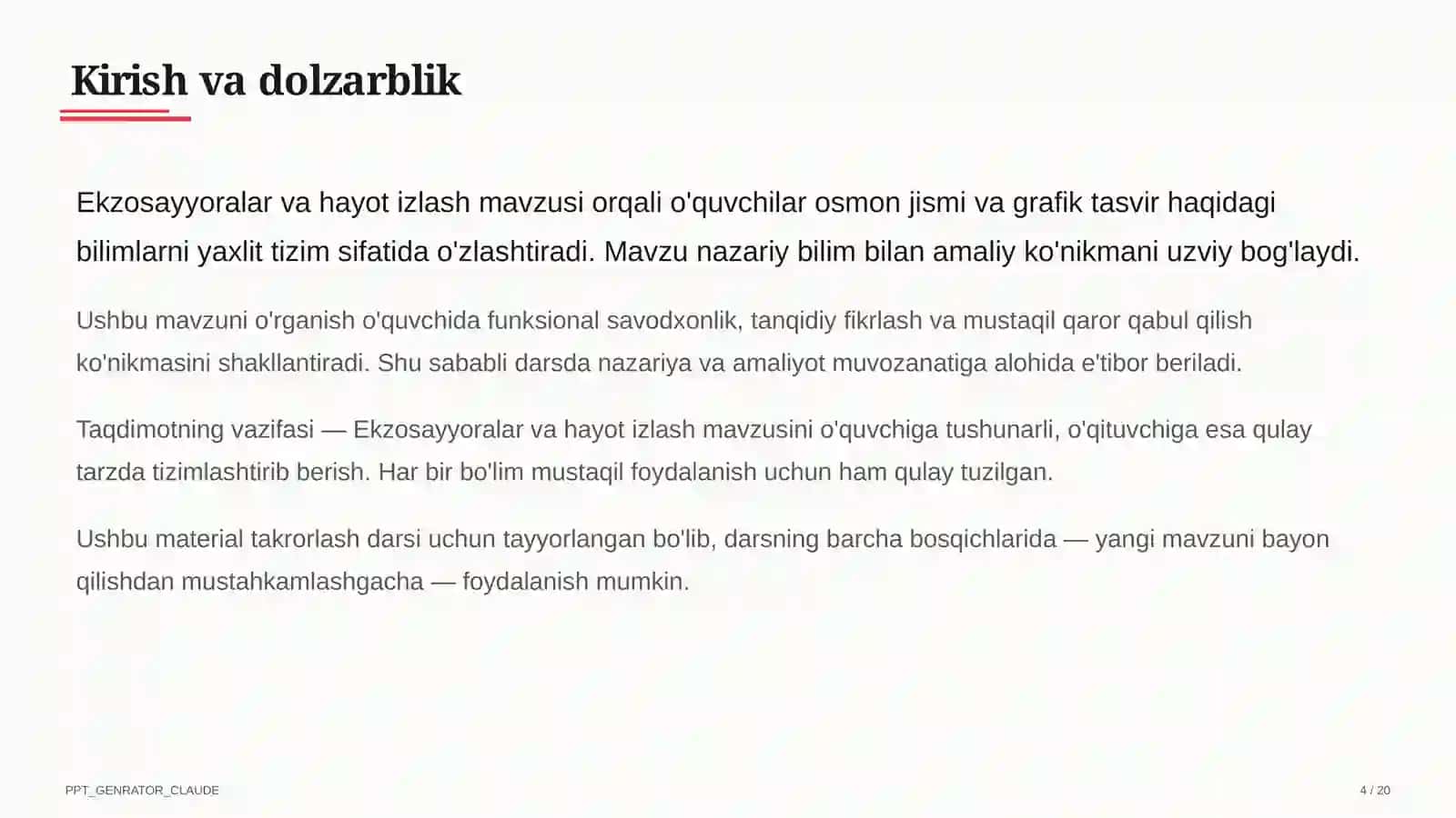 Ekzosayyoralar va hayot izlash (11-sinf) 4