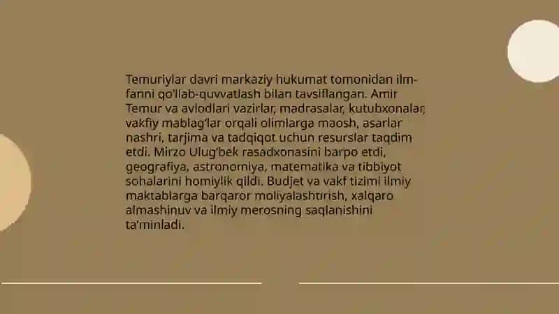 Temur va Temuriylar davri renessansi 4