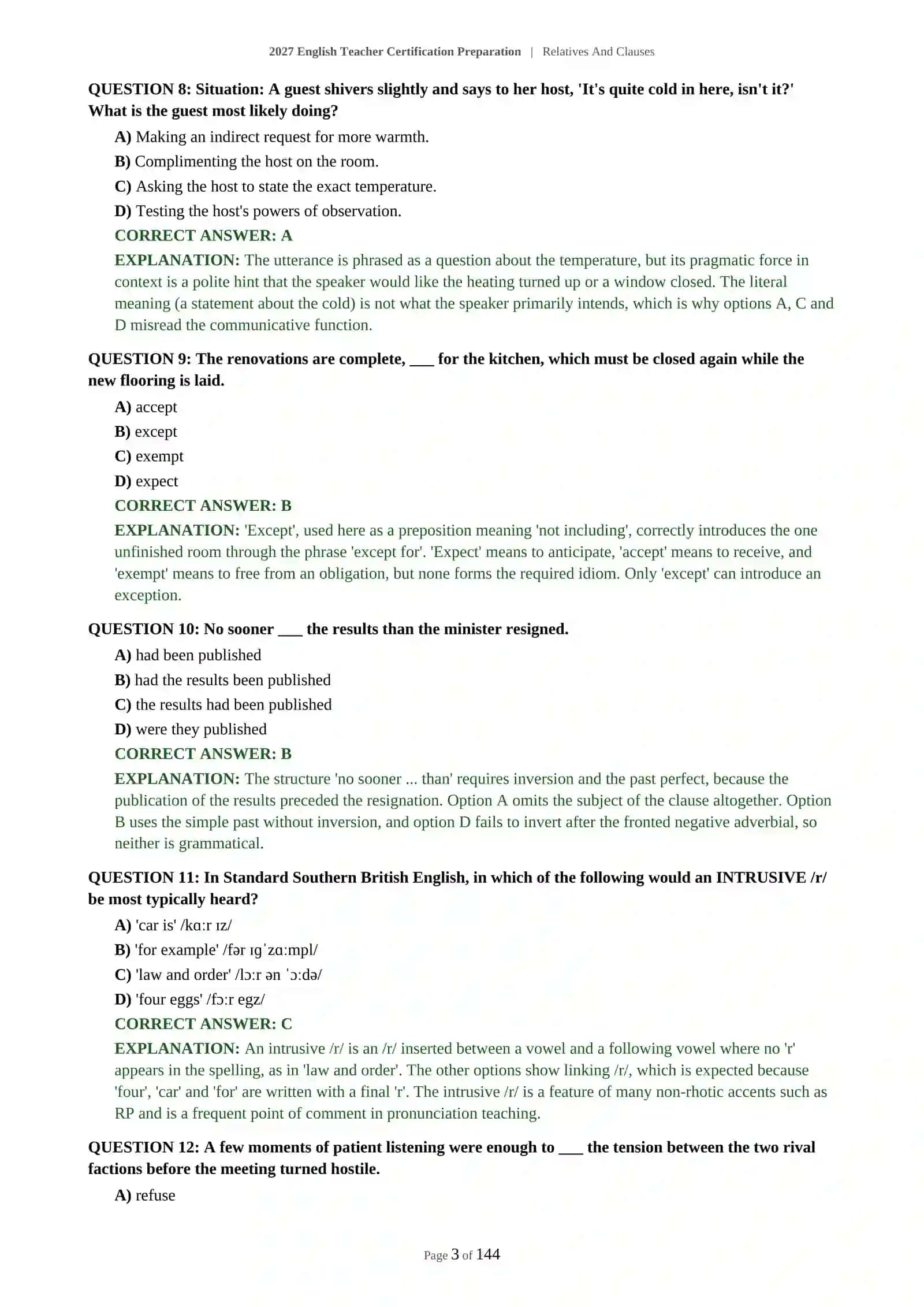 RELATIVES AND CLAUSES - 2027 CERTIFICATION PREPARATION 4