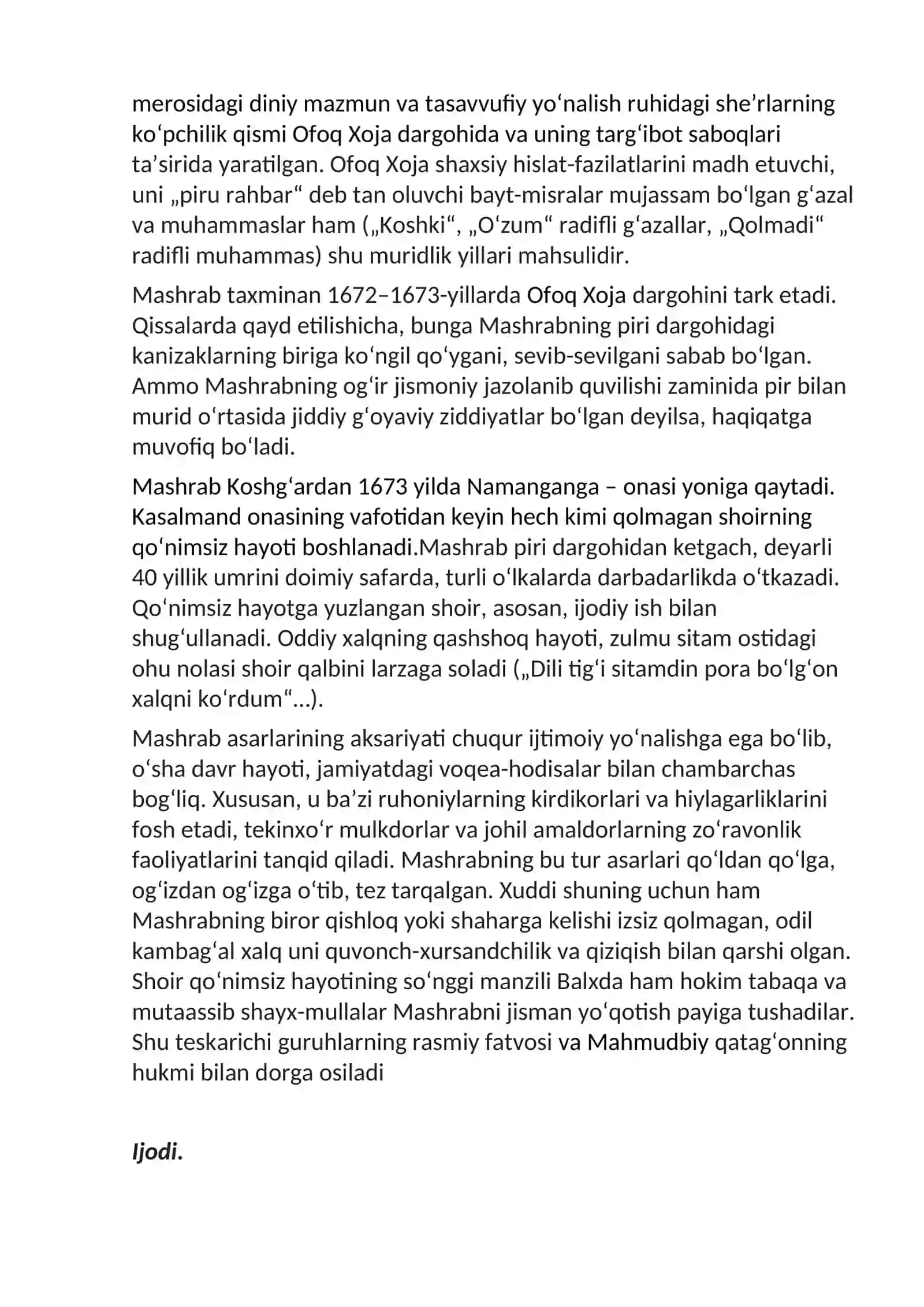 Boborahin Mashrab hayoti va ijodi 4