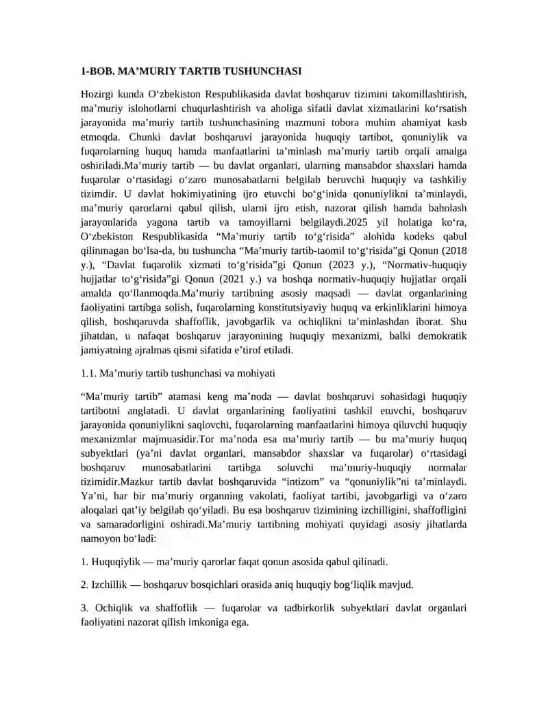 Ma'muriy tartib-taomillar tamoyillari, tushunchasi va turlari 4