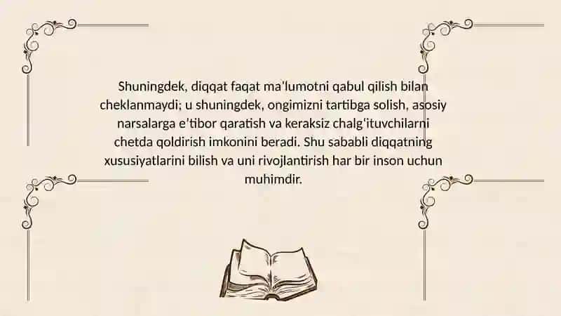 Diqqat xususiyatlari 4