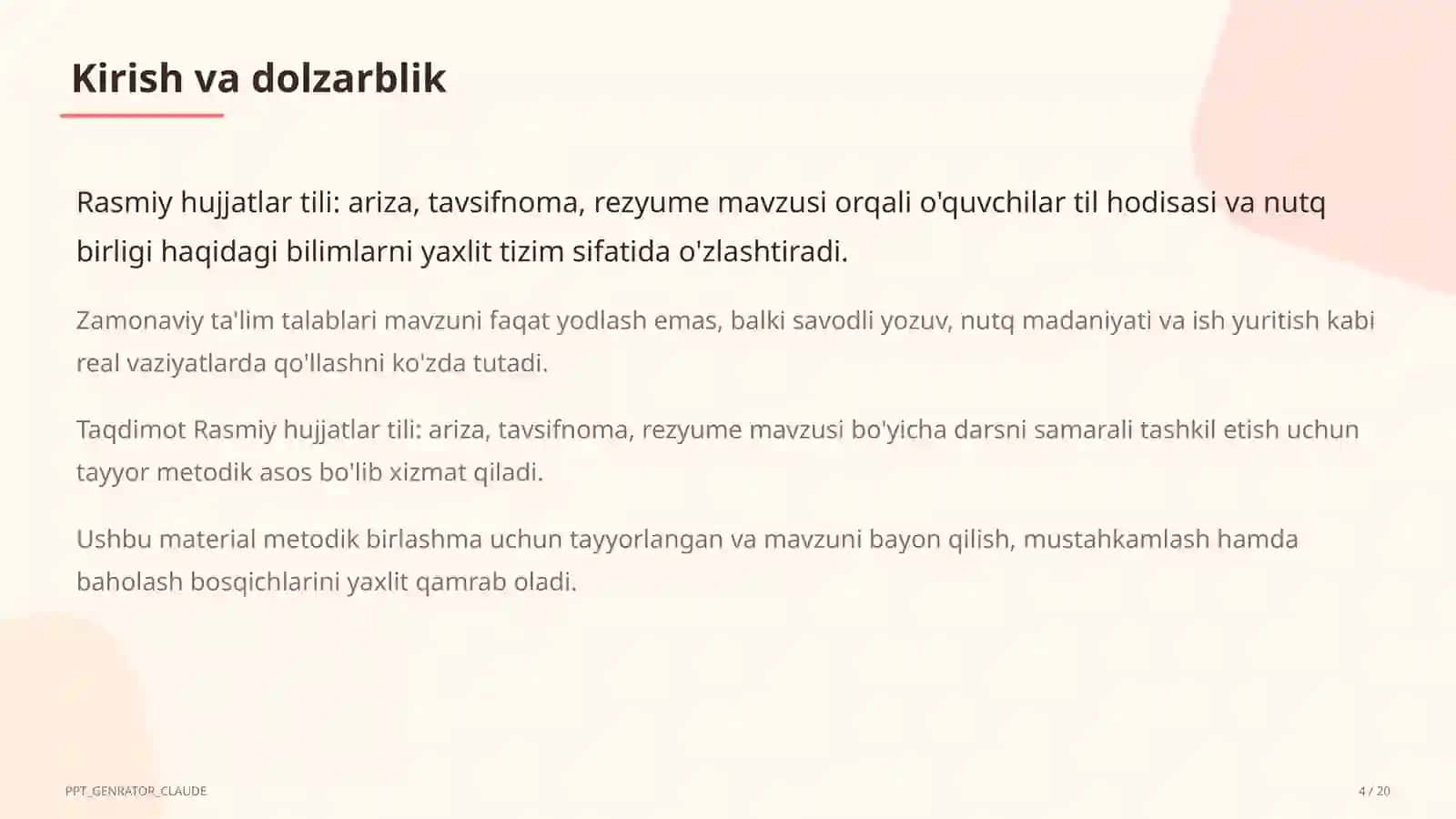 Ona tili (5–11) — metodik birlashma uchun 4