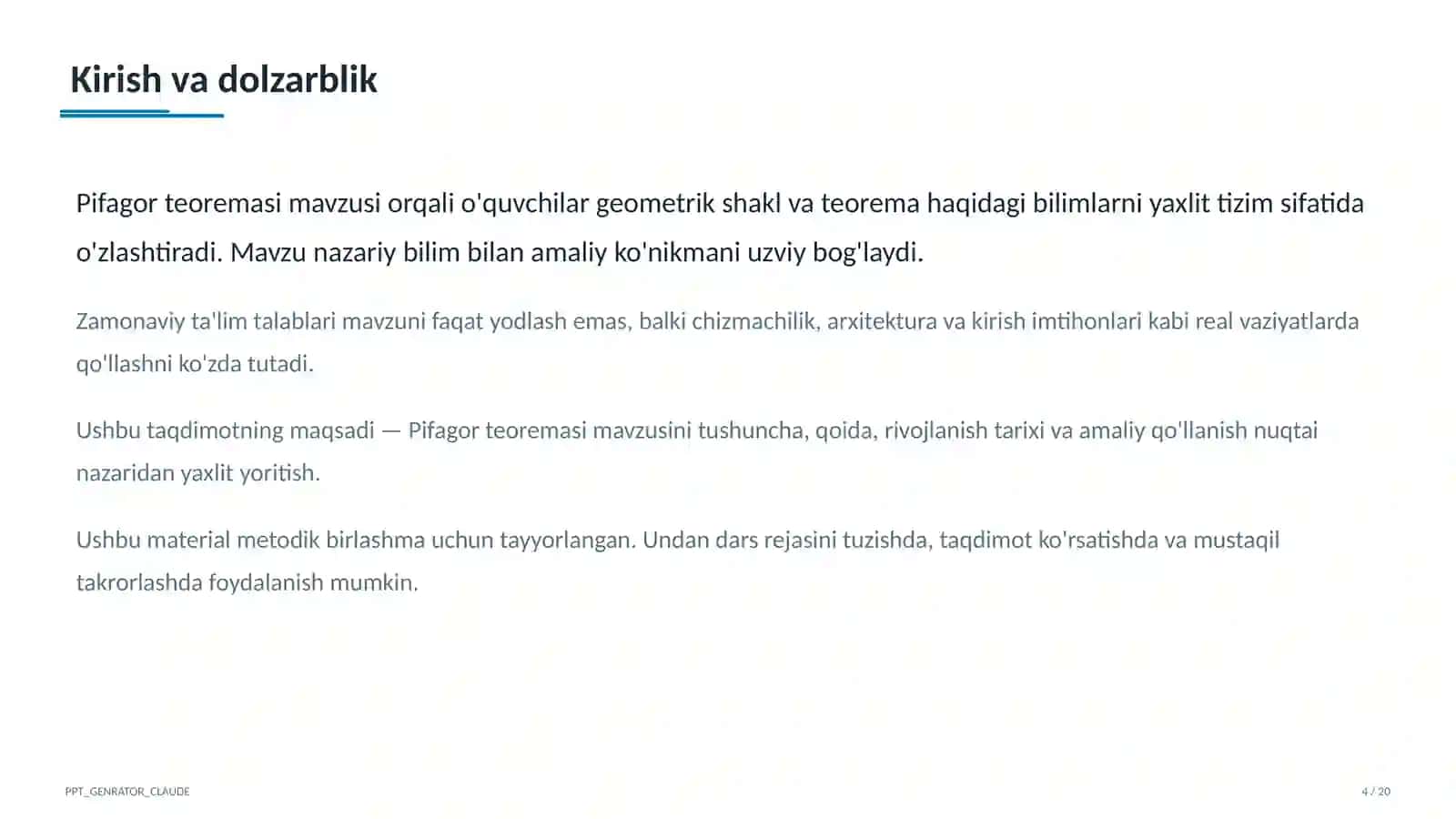 Pifagor teoremasi (8-sinf) 4