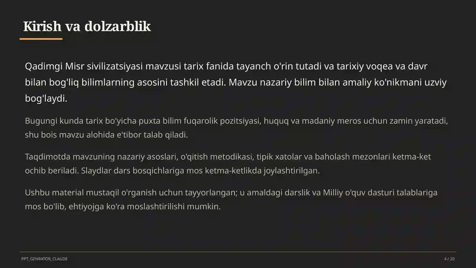 Qadimgi Misr sivilizatsiyasi (6-sinf) 4