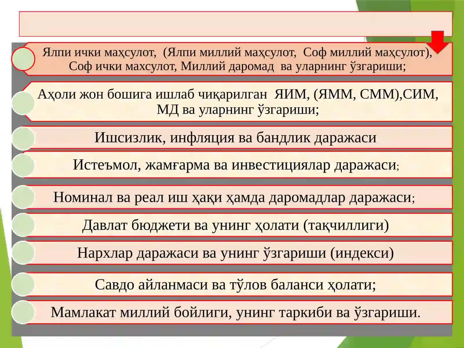 Макроиқтисодиёт тушунчасининг мазмуни ва унинг макроиқтисодий кўрсаткичлари 4