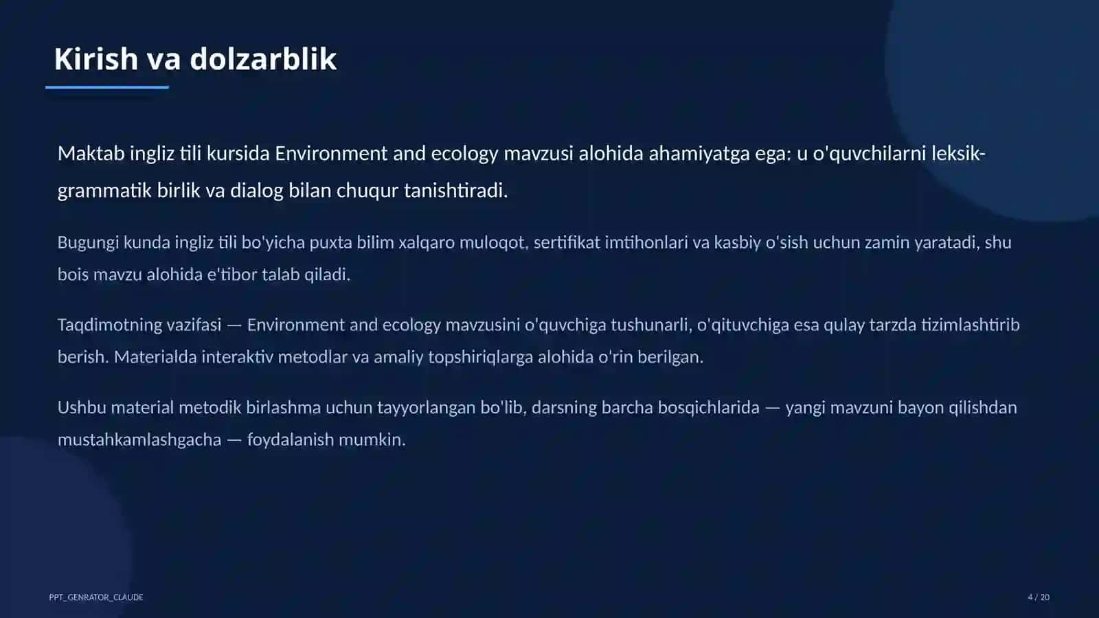 Environment and ecology (9-sinf) 4