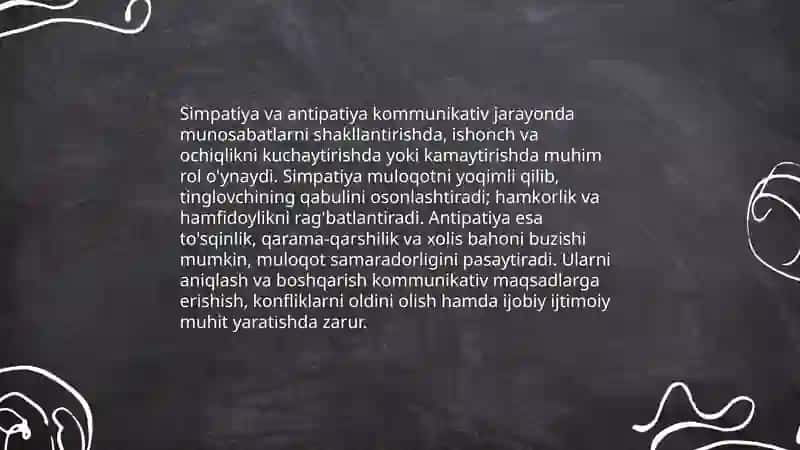 Simpatiya, antipatiya va empatiya tushunchalarining ta'rifi 4