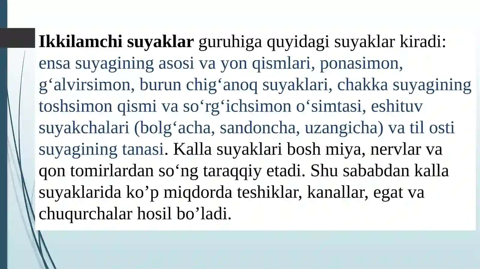 Kallasuyaklarining taraqqiyoti va tuzilishi 4