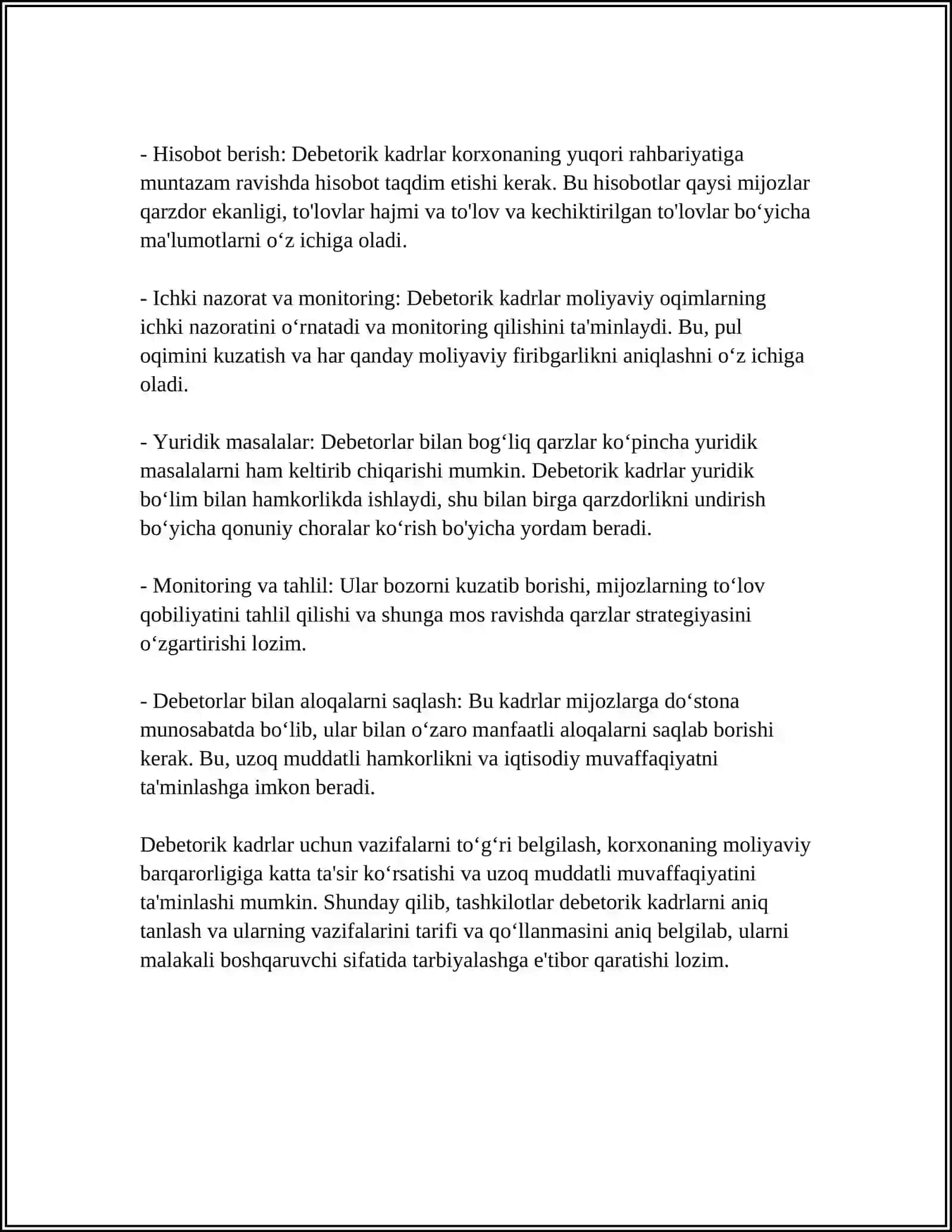 DEBETORIK KADIRLARNI BOSHQARISH 4