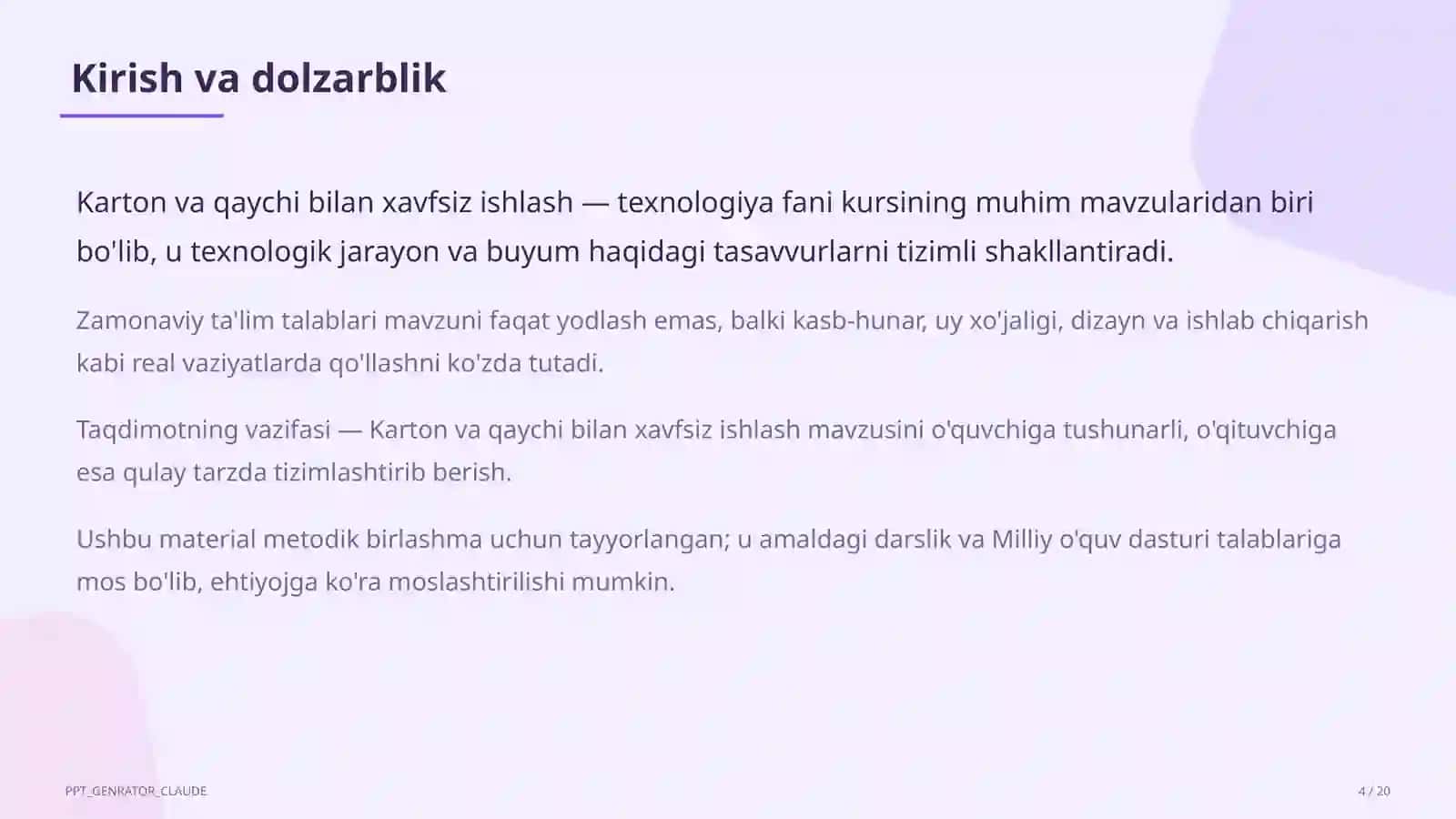Karton va qaychi bilan xavfsiz ishlash (2-sinf) 4