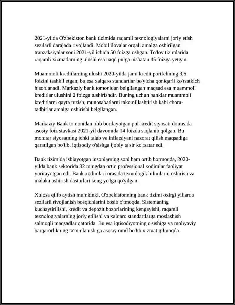 Bank tizimlari 4