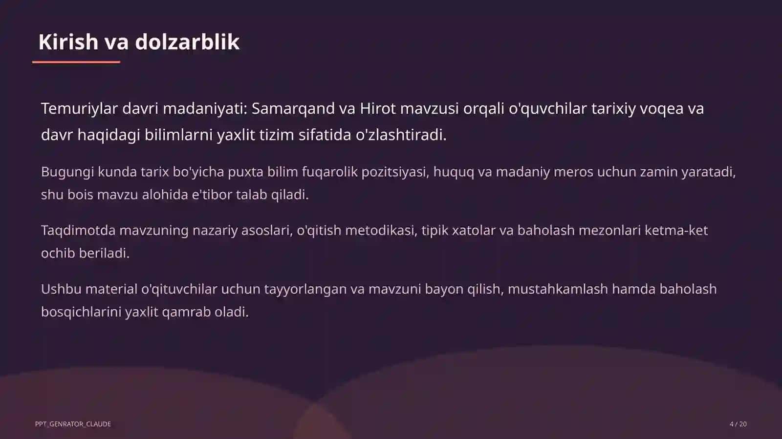 Temuriylar davri madaniyati: Samarqand va Hirot (8-sinf) 4