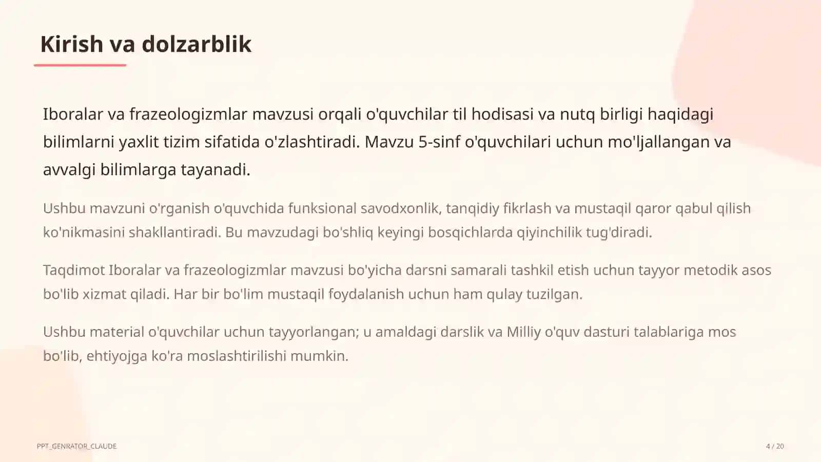 Iboralar va frazeologizmlar (5-sinf) 4