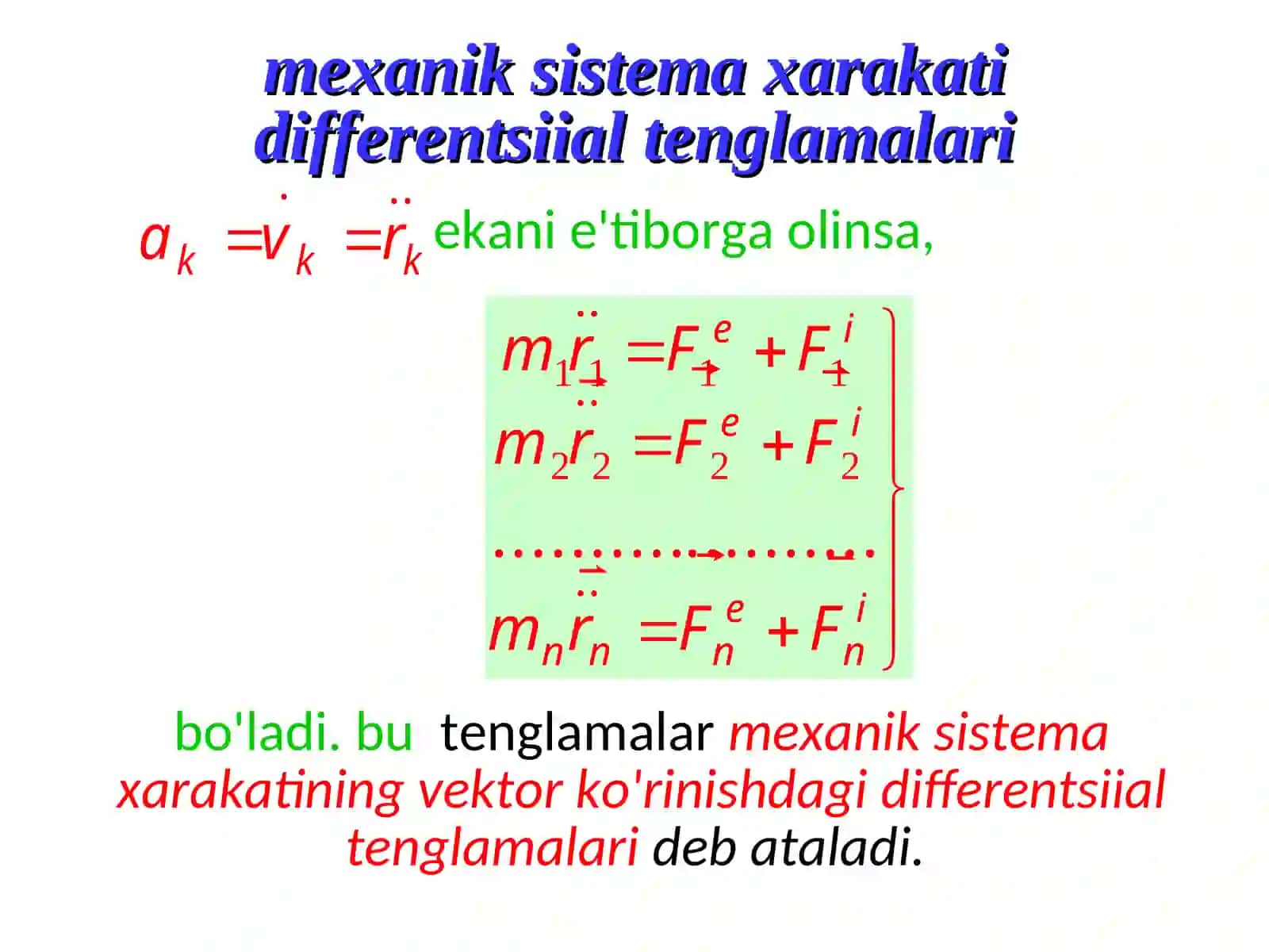 meхaniksistemaxarakatiningdifferentsiialtenglamalari 4