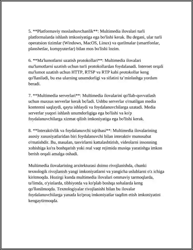 MULTIMEDIYA ILOVALARI YARATISH TEXNOLOGIYASI 4