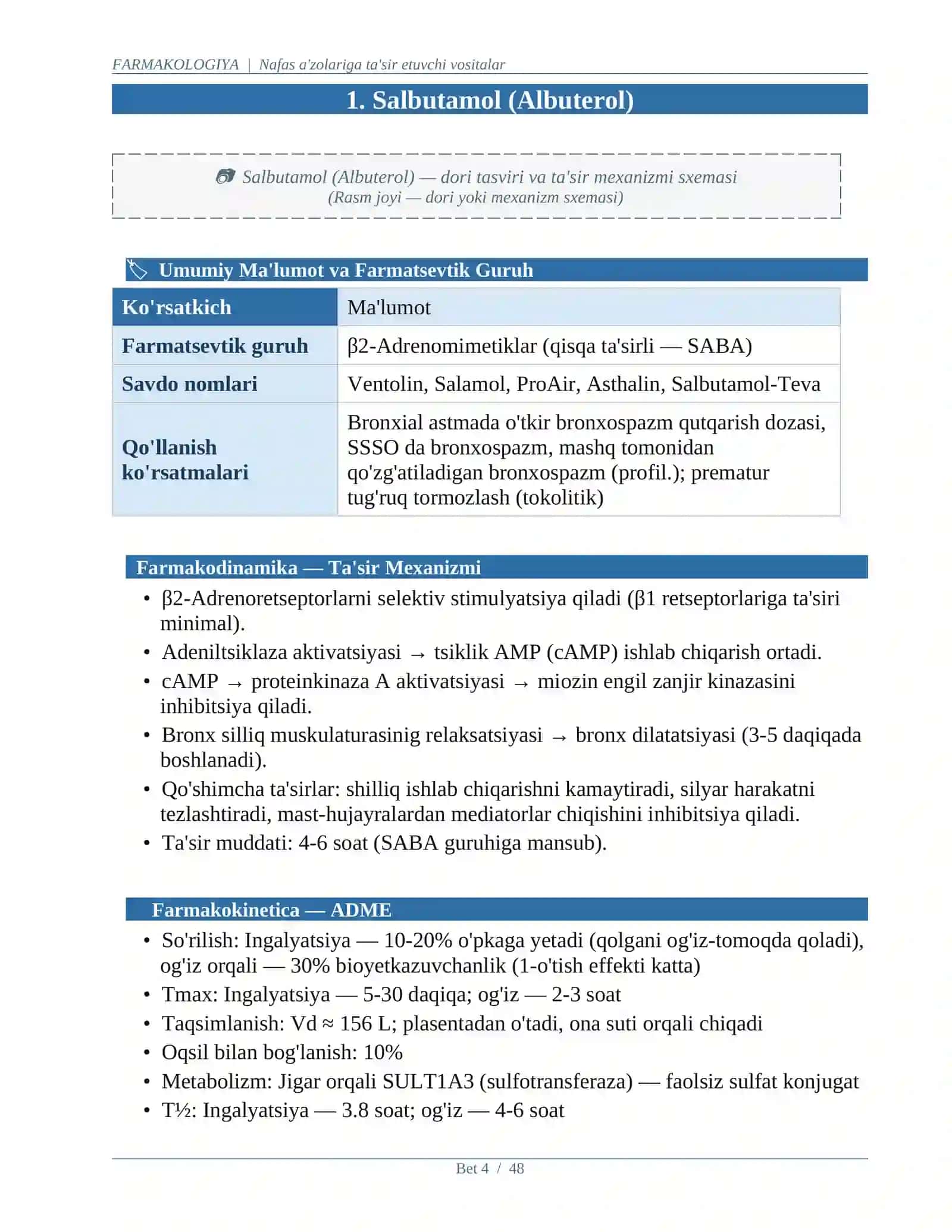 NAFAS A'ZOLARIGA TA'SIR ETUVCHI VOSITALAR MUSTAQIL ISH 4